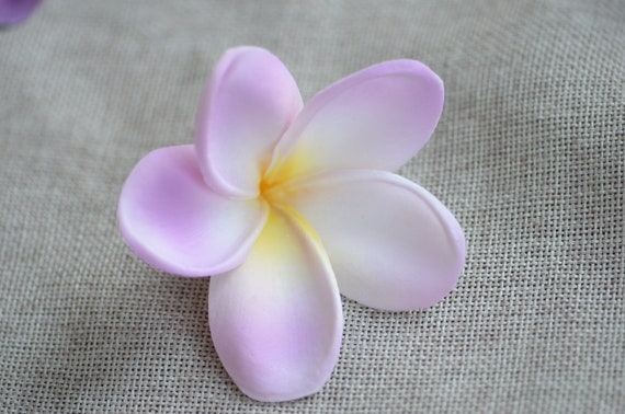 Fleur de Plumeria Artificielle, 3 Vapeurs 9 Pcs Latex Faux Bouquet de Fleurs Hawaii Lei Frangipanier avec Longue Tige pour Mariage Fête d'été Décoration de Bureau à Domicile (Rose et Orange