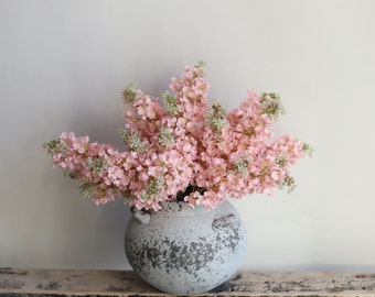 24.8" Real Touch Faux Blush Pink Lilacs Branch, Artificial Lilacs Hydrangeas Flowers, DIY Foliage Floral Wedding/Home/Kitchen Decorations