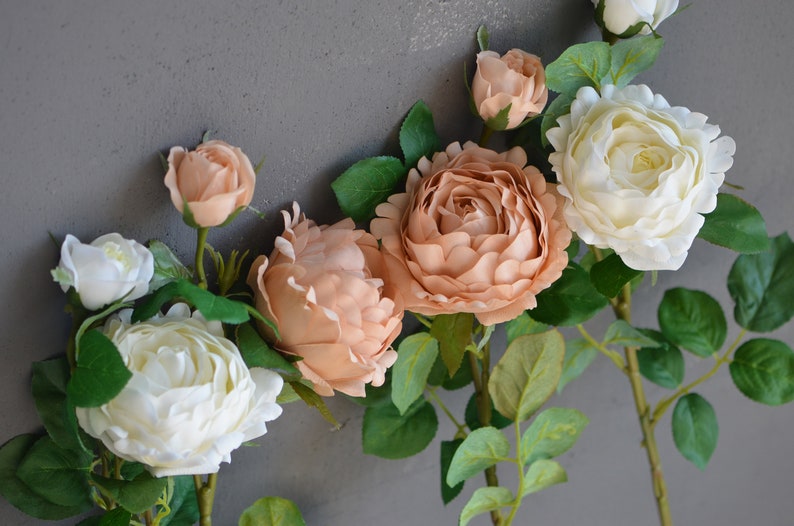 Dusty Pink Peony Rose Rust Peach Real Touch Rose Peony Fall - Etsy