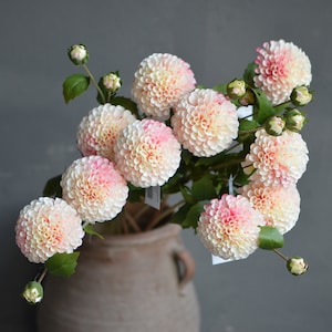 Dalia rosa finta, dalia rossa bordeaux artificiale, dalia rotonda, bouquet da sposa in seta fai da te, centrotavola da matrimonio