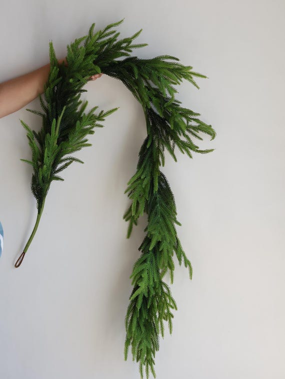 63" Natural Touch Faux Norfolk Pine Cedar- Green, Artificial Green Vines For DIY Wedding Home New Year Decorations, Holiday Gifts