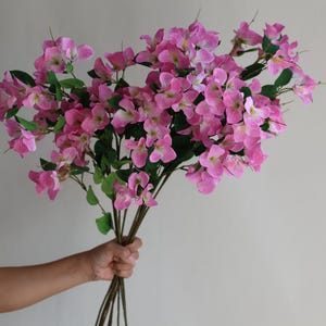 32.5&quot; Faux Pink Real Touch Bougainvillea, High-Quality Spring Summer Leaf Branch, DIY Floral/Wedding/Home Holiday Decorations, Gifts for Her
