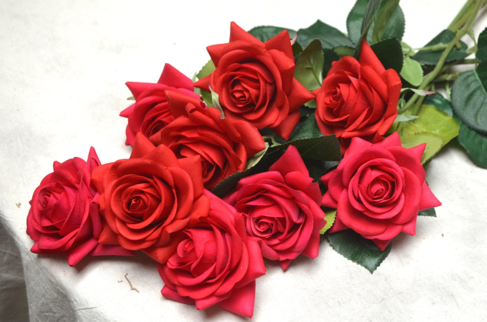 Red Real Touch Silk Latex Roses Wedding Flowers DIY Silk Etsy