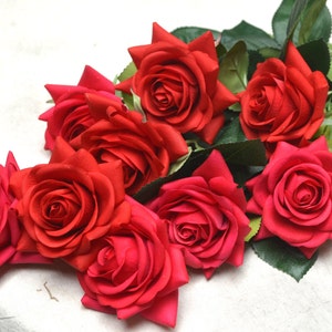 Red Real Touch Fake Roses, DIY Florals | Wedding/Home Decoration | Gifts, DIY Bouquets/Centerpieces