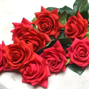 Red Real Touch Fake Roses, DIY Florals | Wedding/Home Decoration | Gifts, DIY Bouquets/Centerpieces