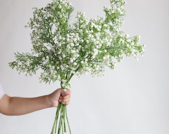 29" Faux Baby's Breath, Artificial Baby's Breath, Faux White Wildflowers, Spring Plant Branch, DIY Wedding/Home/Kitchen Decorations, Gifts