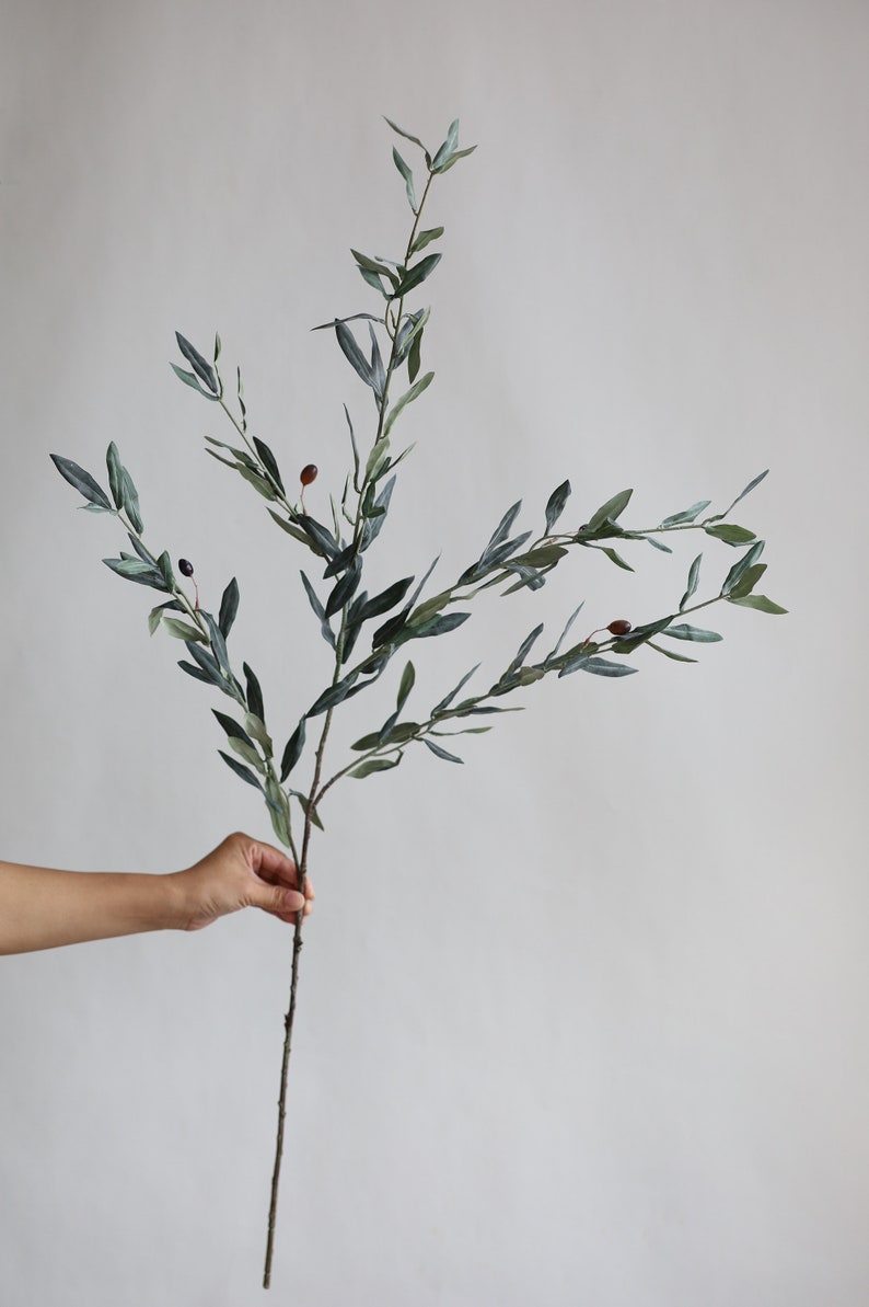 Artificial Olive Leaf Branch, 40.5" Gray-Green Wedding Greenery 1 branch