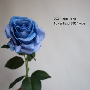 Dusty Blue Real Touch Artificial Roses, Vintage/Handmade Home/Wedding/Occasion Decors, Special Gifts, DIY Wedding Bouquets/Florals 29.5"dustyblue-#1038