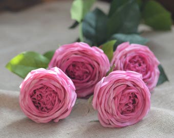 Raspberry Cabbage Faux Real Touch Roses, Old English Fake Rose, Wedding / Home/Kitchen Decoration / Gifts, DIY Florals/Bouquets/Centerpieces
