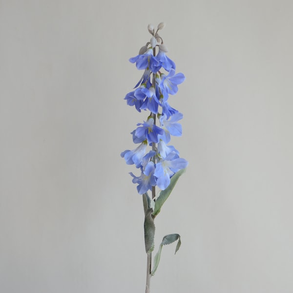 Branche Ridderspoor de fleurs bleues artificielles de 31,5 pouces, fausses fleurs de delphinium réalistes, fleurs à faire soi-même, bouquet de mariage à faire soi-même/décoration de maison/cuisine