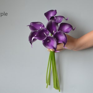 9 Purple Calla Lily, Plum, Lavender, Lilac, Real Touch Calla Lilies ...