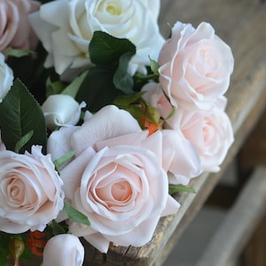 29.5&quot; Rose Pink/Blush Faux Real Touch Rose, Extremely High Quality Artificial Flower | DIY Floral | Wedding/Home Decoration | Gifts-Multi