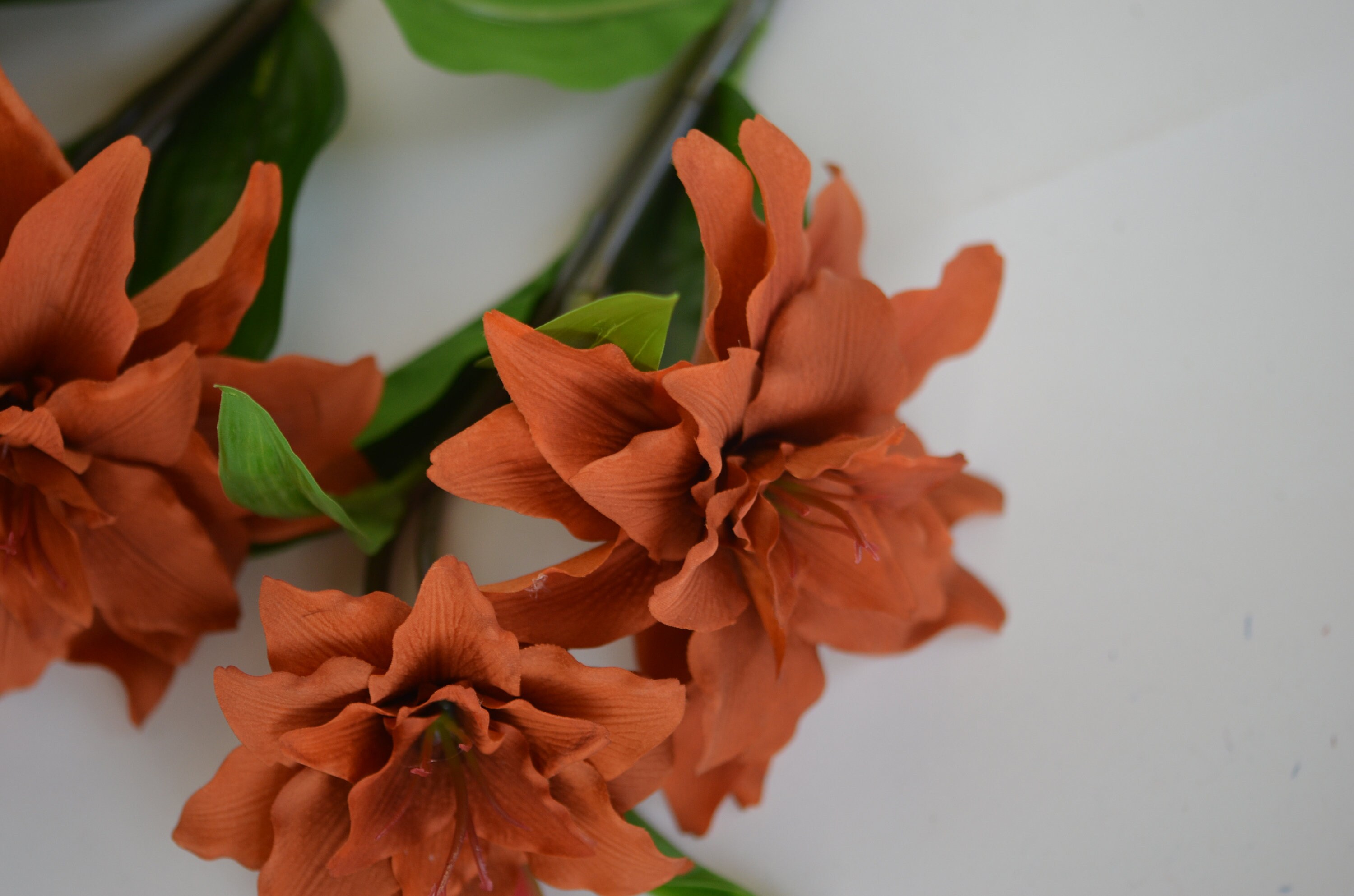 Lily Rust Burnt Orange Garden Lily, Real Touch Rust Lily, Artificial Fall ...