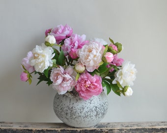 25,6" peonia finta, rosa rosa, malva, crema, peonie artificiali fucsia, decorazioni per matrimonio fai da te/casa/cucina/ufficio/tavola, migliori regali per lei