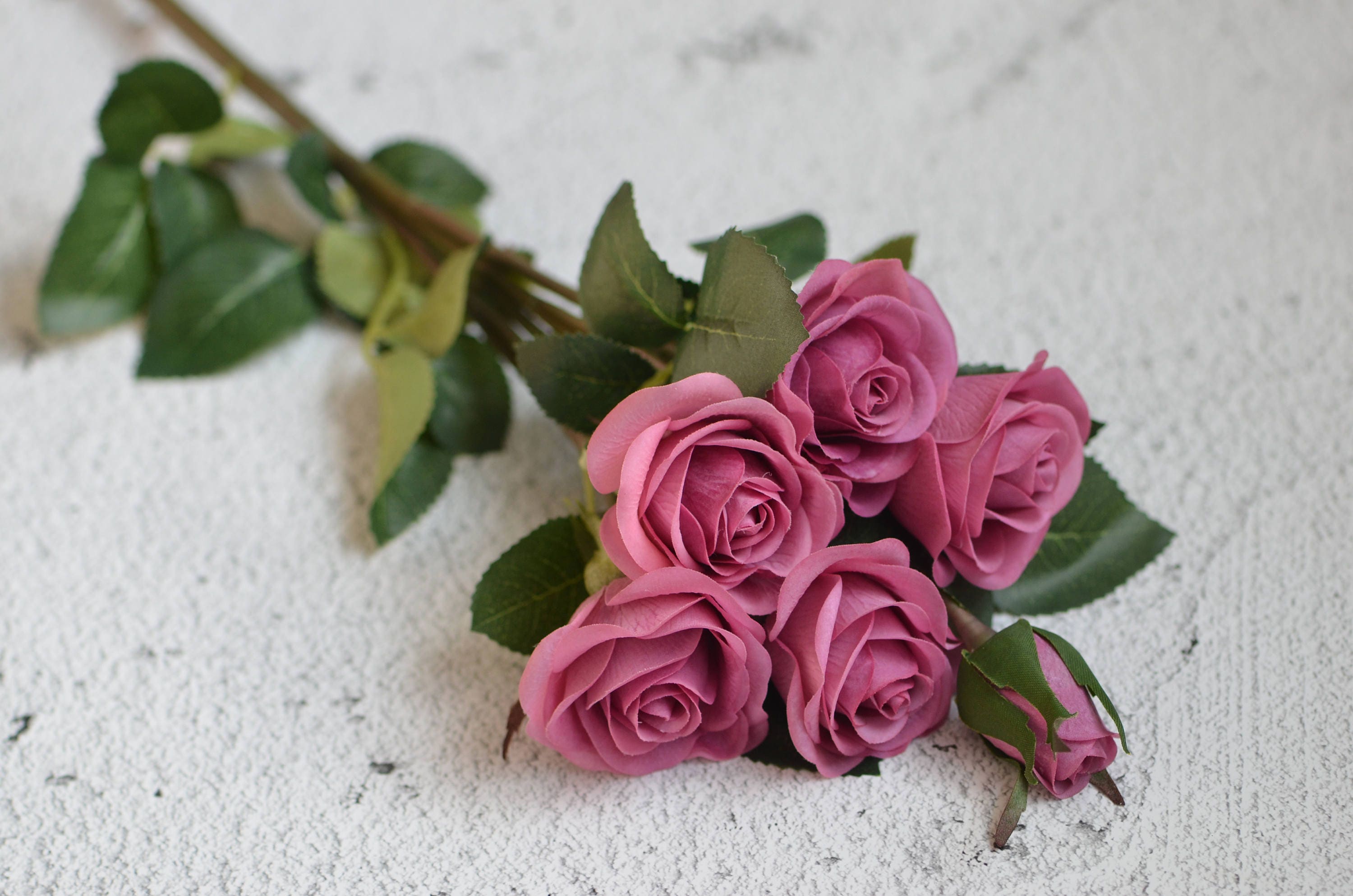 Dusty Purple Roses Real Touch Silk Roses Spray DIY Wedding Etsy