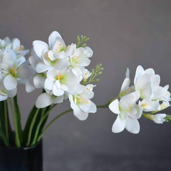 White Freesia Orchids, Real Touch Flowers Orchids, DIY Centerpieces Decorations, Purple Orchids