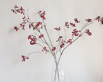 43" Long Stems Berries, Red Green Blue Berry Stems, Fake Berry, Faux Fruits, Decorations Crafts Wedding Holiday Season Decors