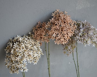 Plastic Small Flowers, Artificial wildflowers, Fall Autumn Fill Flowers, Brown Beige Wildflowers, Gray Flowers