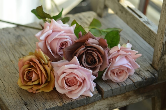 Real Touch Morandi Roses, Vintage Wedding Home Decor - Etsy