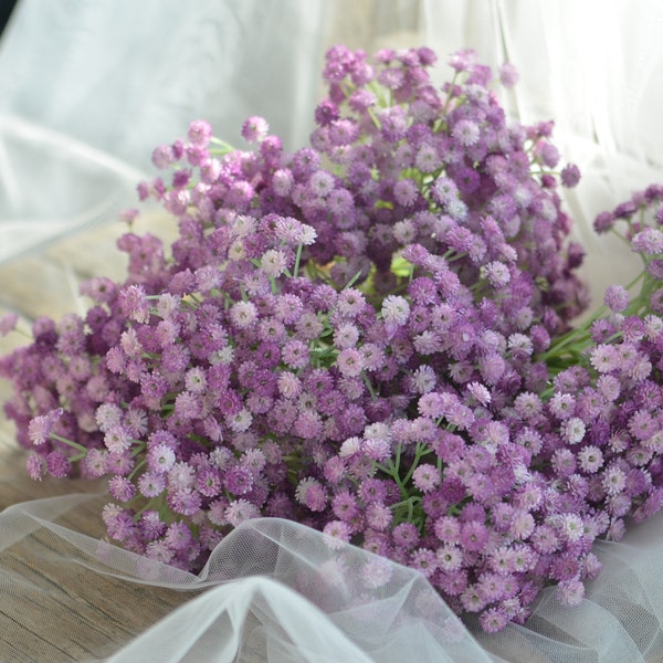 Purple Baby's Breath Bundle, Artificial Baby's Breath, Faux Purple Wildflowers, DIY Wedding Bouquetes, DIY Bridesmaids Bouquets