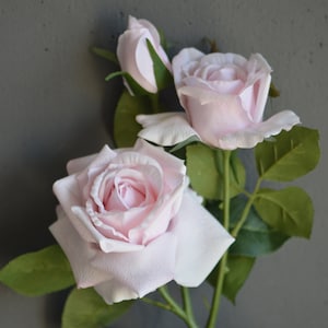 29.5&quot; Real Touch Artificial Light Pink Rose, Baby Pink/Pale Pink, Luxry Realistic, DIY Florals, Wedding/Home/Cocina Decoraciones/Regalos