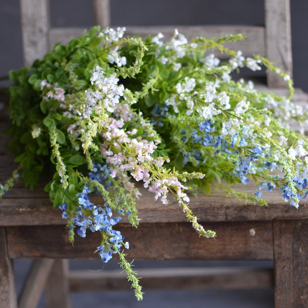 31,5" petites fleurs sauvages printanières, plante bleue/rose/blanche, fleur artificielle, bricolage floral, décorations de mariage/maison/vacances | Cadeaux de maman pour elle