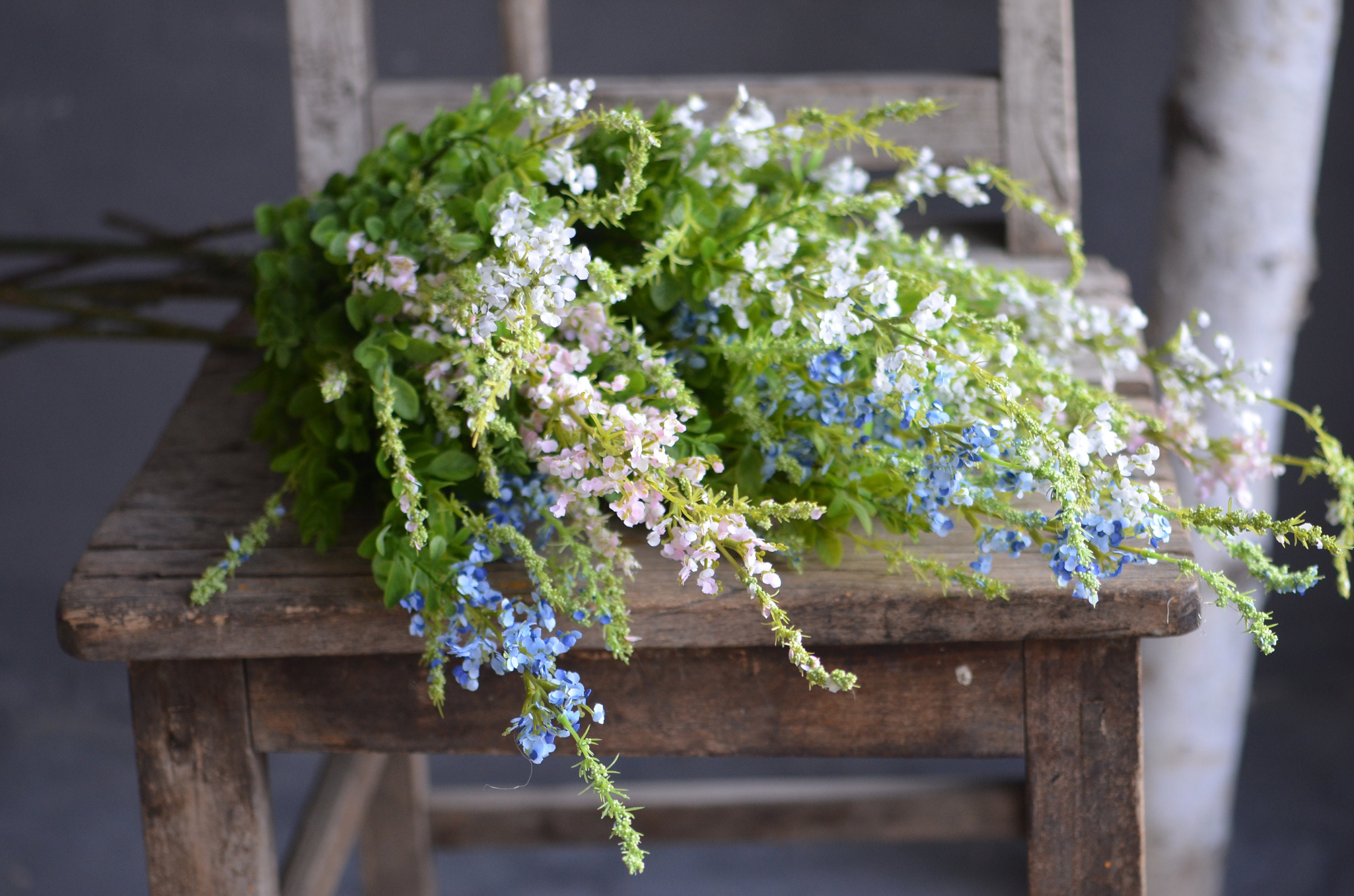 31,5" petites fleurs sauvages printanières, plante bleue/rose/blanche, fleur artificielle, bricolage floral, décorations de mariage/maison/vacances | Cadeaux de maman pour elle