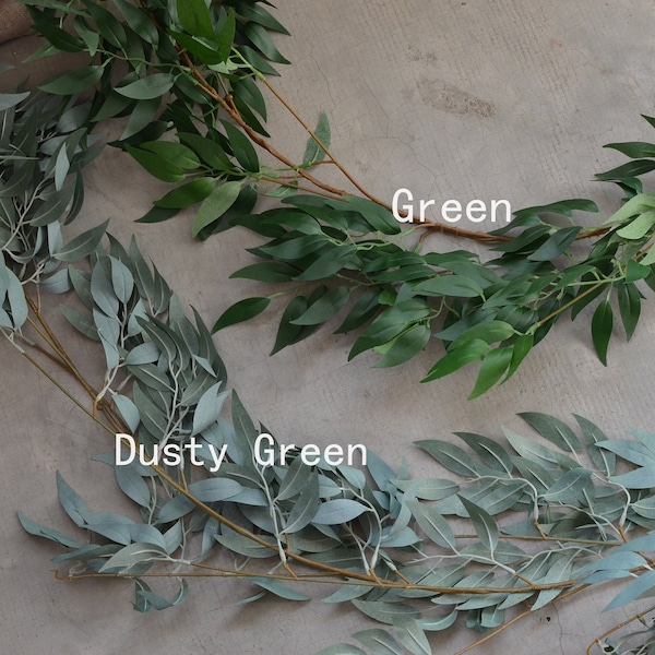 65“ Faux Green Willow Vine,  Artificial Willow Decorative Leaf, Fake Plant, Wedding/Home Decorations, DIY Florals, Gifts