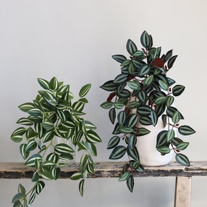 18&quot; Faux Tradescantia Zebrina, Artificial Spring Summer Hanging Plant, DIY Floral Decors/Wall/Home/Kitchen Decorations, Gifts For Her