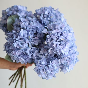 20 Blue Dried Look Hydrangeas, Fake Spring Summer Artificial Hydrangeas Branch, DIY Forals/Wedding Home Decor/DIY Bouquets, Gifts for Her image 9