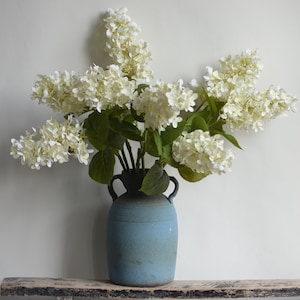 27.5&quot; Real Touch Cream Hydrangea Branch, Realistic Ivory Faux Lilac Flowers | DIY Floral Supply | Wedding/Home/Kitchen Decoration | Gifts