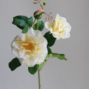 26.3&quot; Artificial Garden Roses Pastel Yellow, Real Touch Faux Flowers, DIY Gifts|Wedding/home/holiday Decorations/Florals/Centerpieces
