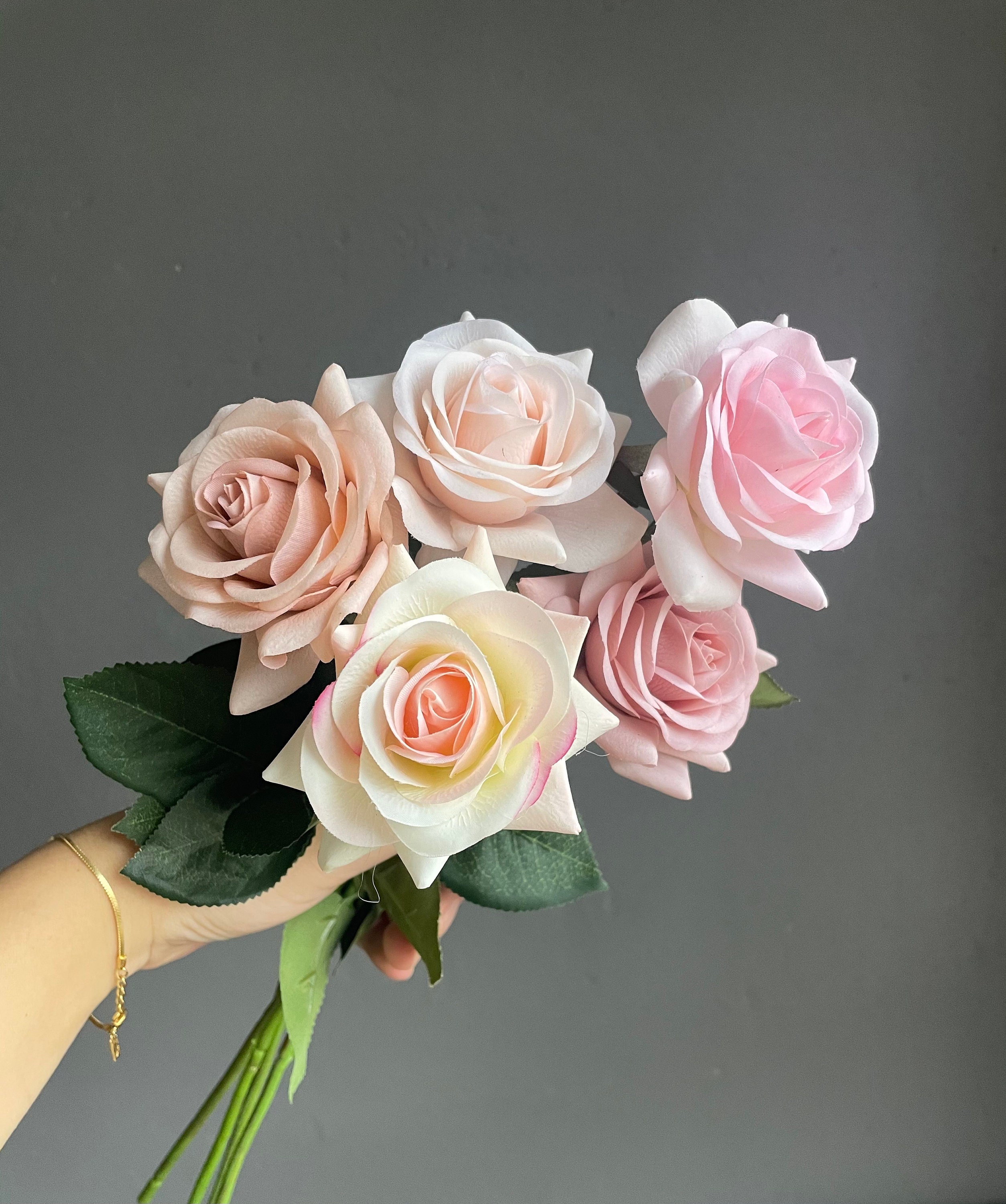 Pink Roses Element Real Real Touch Pale Pink Roses, DIY Floral Arrangement, Artificial Flower ...