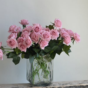 16&quot; Dusty Rose Pink Real Touch Faux Roses, Aritificial Flowers, DIY Florals | Wedding/Home Decoration | Gifts, DIY Bouquets/Centerpieces