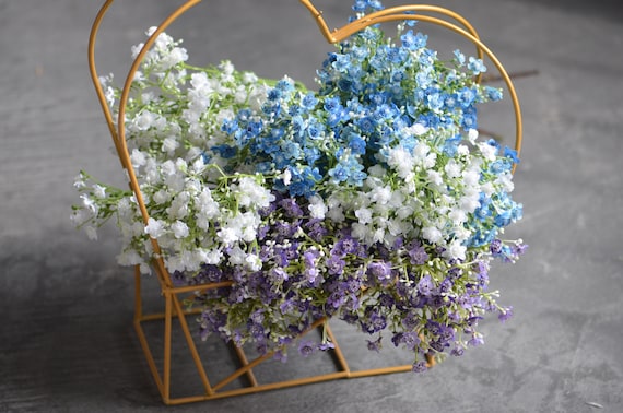 Baby's Breath, Artificial Baby's Breath, Fake Flowers, Purple Blue White  Baby's Breath 