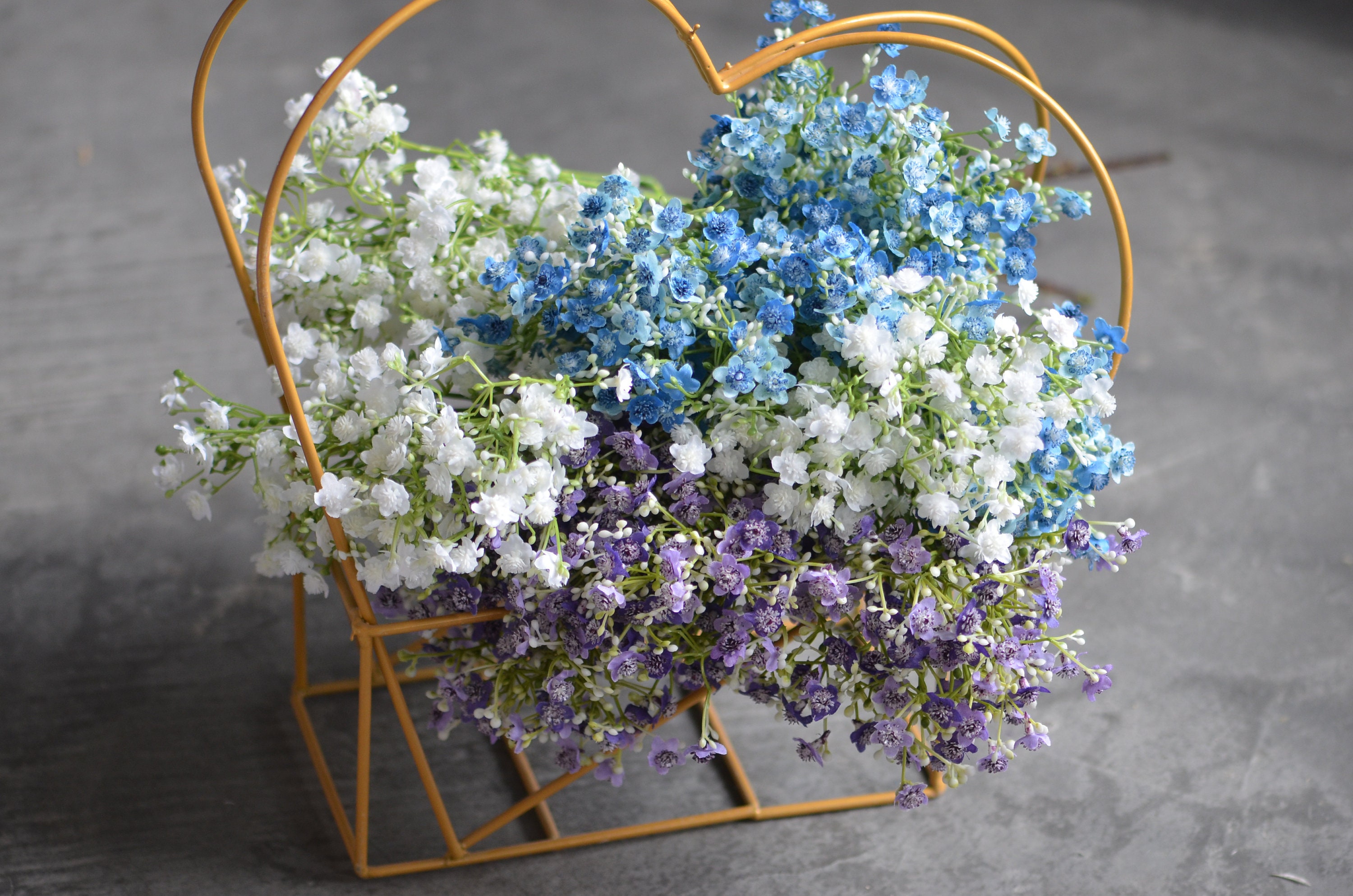 Baby's Breath, Artificial Baby's Breath, Fake Flowers, Purple Blue