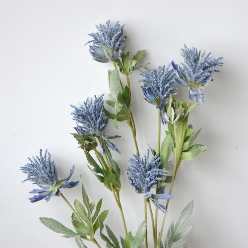 Artificial Eryngo Filler Flocked Faux Wildflowers Floral Etsy