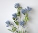 Blue Artificial Eryngo Filler, Flocked Faux wildflowers, Floral Arrangements Fillers, Artificial Greenery, 6 heads each spray 