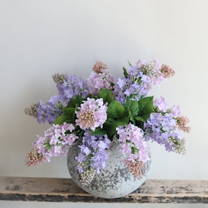 24.4&quot; Faux Lilac Blossom Branch, High-quality Artificial Spring Flower Branch in Lilac/Lanvender, DIY Florals/Table Ceneterpieces, Her Gifts