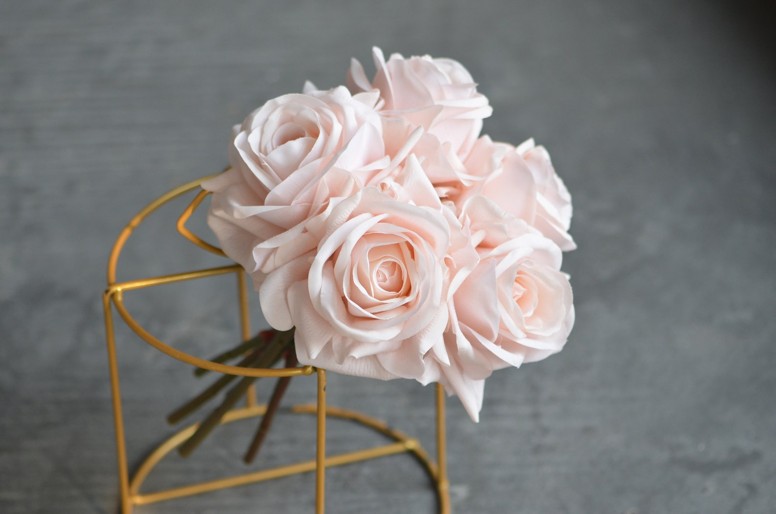 5 Stems Real Touch Rose Bundle, Rose Arrangement, Small Table ...