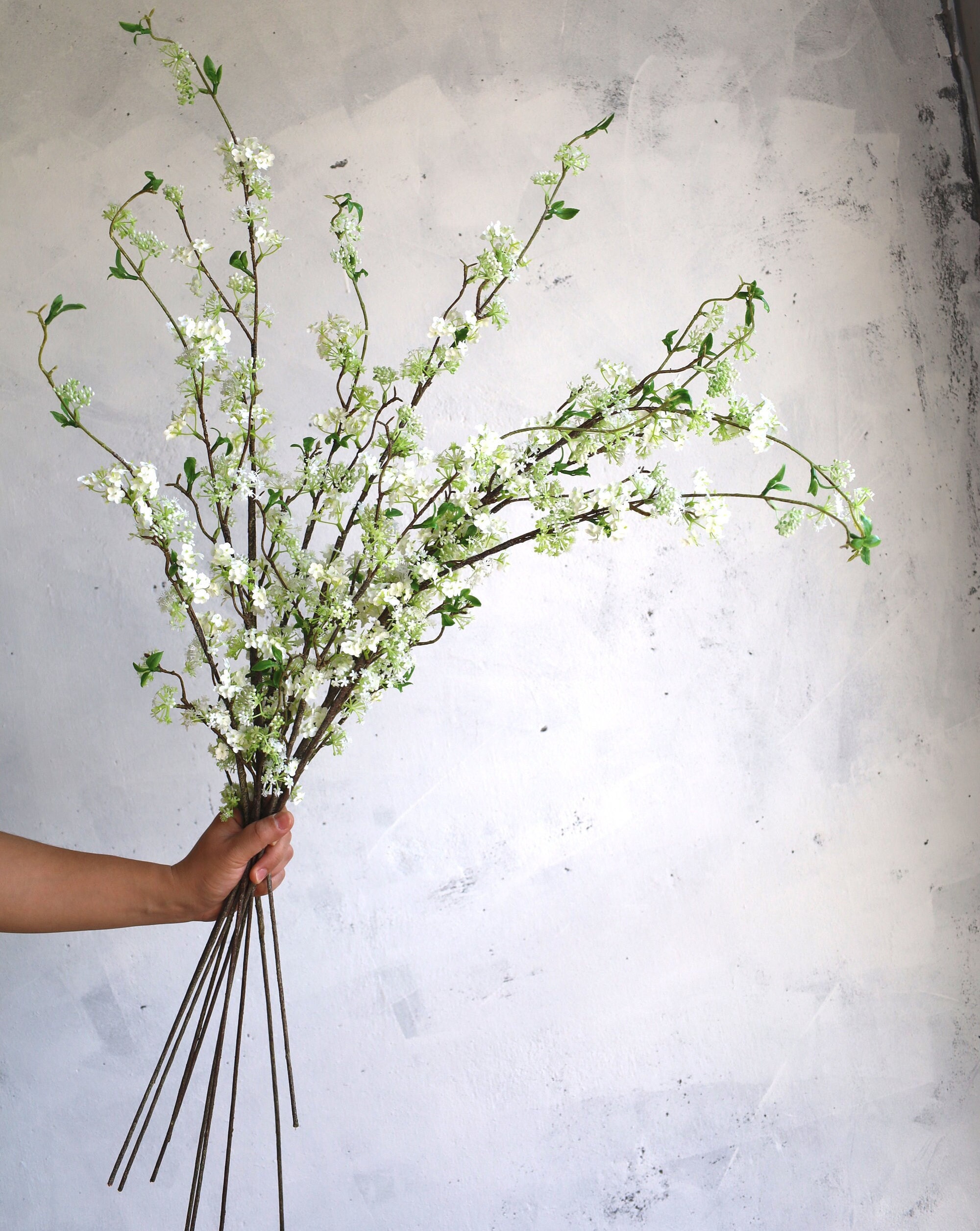 57CM Winter Artificial White Berry Branch Berries Fake Plant Branches for  Wedding Home Office Party Tables