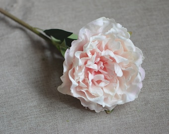 Light Pink Peonies Single Stem Real Touch Flowers DIY Silk Wedding Bridal Bouquets, Wedding Table Centerpieces