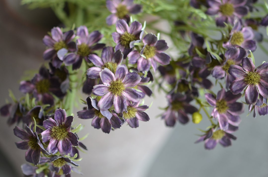 Real Touch Dark Purple Small Daisy Wildflowers, Small Purple Filler