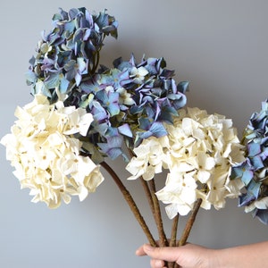 Ortensie secche in seta, ortensie artificiali, centrotavola blu-viola, bouquet da sposa in seta fai da te