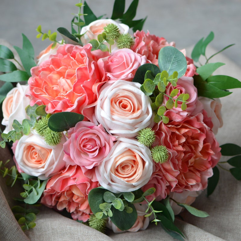Coral Peach Floral Set main image 1