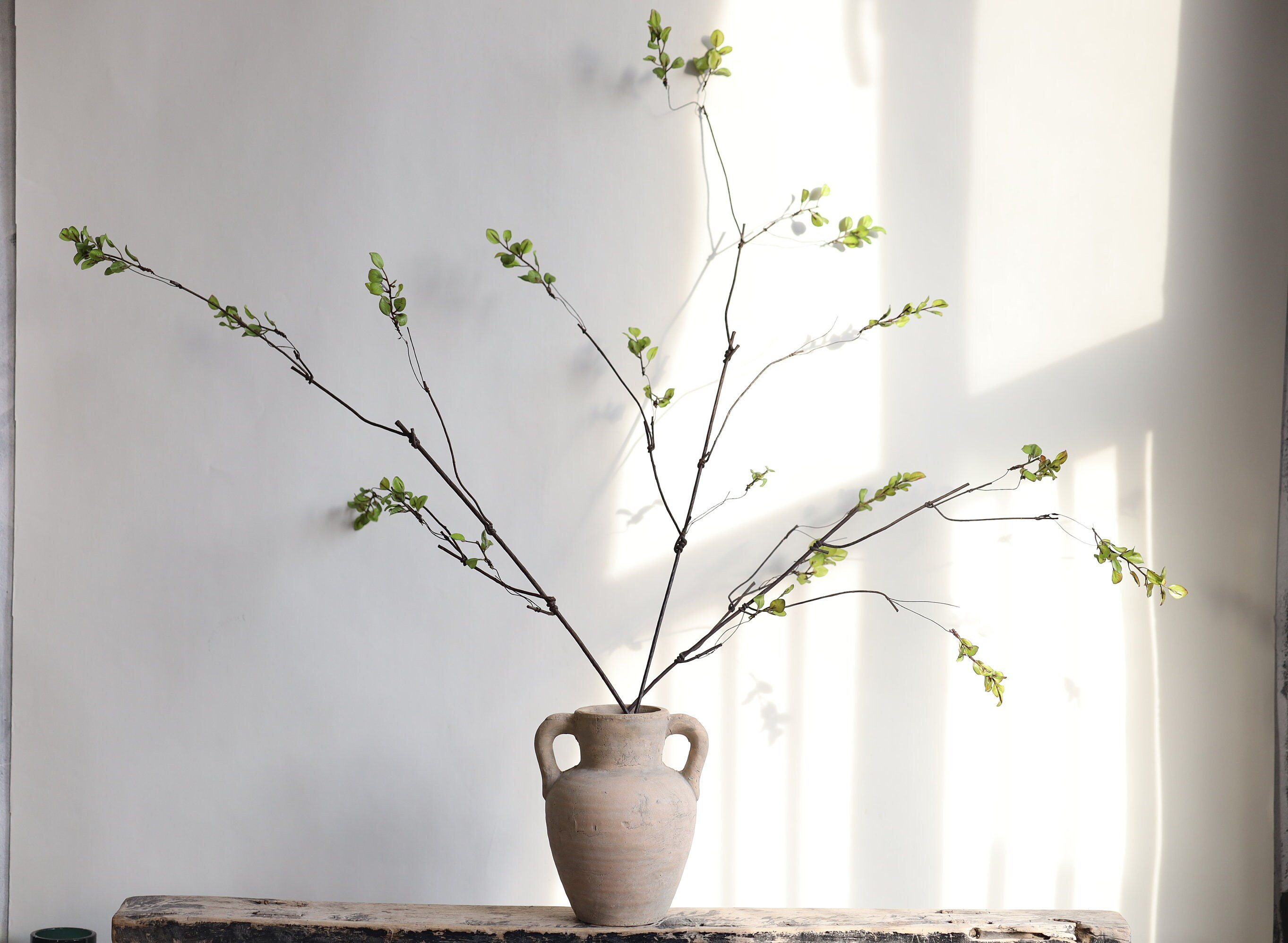39" Fake Green Leaf Branches, Decorative Plant Stem, Minimalist Style, High Quality Artificial Plant, Office/Wedding/Home Decoration/Gifts