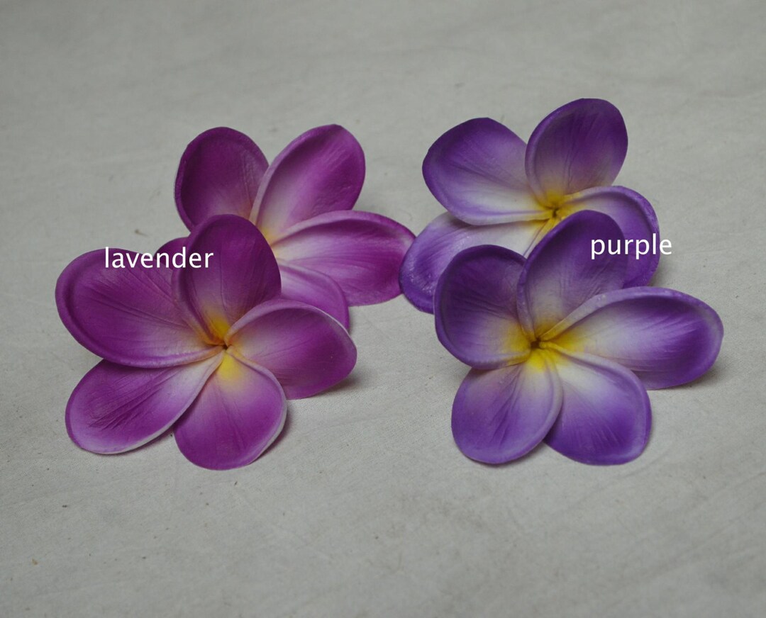 Real Touch Purple Plumerias Lavender White Purple DIY Silk Plumerias