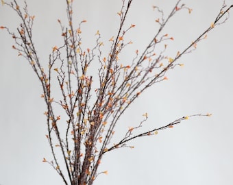 34" Faux Green Leaf Branches, Minimalist Office Decor