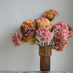 24,5" autunno vintage aspetto essiccato ortensie-rosa polveroso, arancione, marrone, colori autunnali, decorazioni per la casa/matrimonio, fiori fai da te, regali per lei,