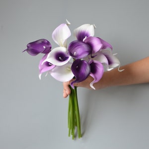 9 Purple Calla Lily, Plum, Lavender, Lilac, Real Touch Calla Lilies ...
